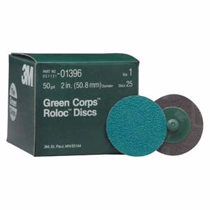 2" (1396) GREEN CORPS ROLOC DISC, 50 GRIT 25/BAG